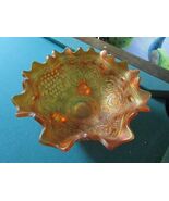 Fenton Marigold 3 Toed Bowl Grape And Cable  &amp; Persian Medallion C1915 [... - €89,45 EUR