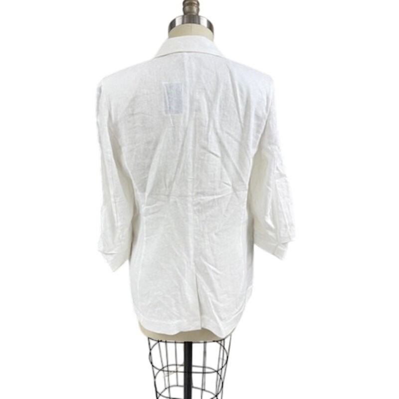 Anne Klein White Linen-Blend Blazer Jacket M NWT $139 MSRP Item image 3