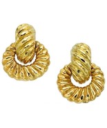 David Webb 18k Yellow Gold Hammered Doorknocker Clip-On Earrings 40.76 g... - $11,880.00