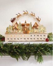 Lit Wooden Santa Express Village Advent Calendar Decoration Handcrafted - £388.96 GBP