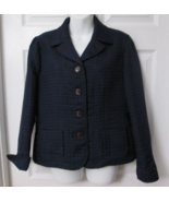 HARVE BENARD HOLTZMAN Navy Blue Quilted Lightweight Button Jacket Blazer... - £14.01 GBP