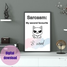 Meowsterpiece: Hilariously Sarcastic Printable Wall Art for Cat Lovers and Funny - £2.79 GBP