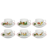 VISTA ALEGRE - Christmas Magic - Set 6 Porcelain Coffee Cups - £195.34 GBP