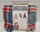 Blanket Scarf Cozy Collection Reversible - Red And Blue Plaid 26&quot; x 78&quot; ... - £11.77 GBP