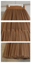 Women Polka Dot Tulle Skirt Outfit Layered Long Tutu Skirt Holiday Dressromantic image 4