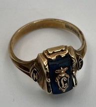 10K Yellow Gold Ring 1967 High School Ladies Class Ring Size 7 Balfour 4.4 Grams - £122.12 GBP