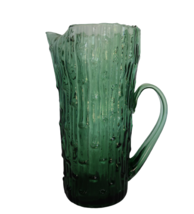 Vintage mid century green art glass large bamboo pattern water tea juice... - £39.22 GBP