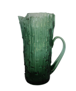 Vintage mid century green art glass large bamboo pattern water tea juice... - $49.99