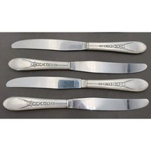 WM Rogers Mfg Set 4 Dinner Knives PRISCILLA LADY ANN Silverplate Flatwar... - $19.99