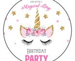 12 Unicorn Birthday Party Favors Labels tags Large 2.5&quot; Invitation Stickers - £3.92 GBP