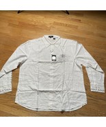 NWT Pardazzio Uomo Men White Long Sleeve Shirt Size 4XL Sewn on Graphic - $257.03 MXN