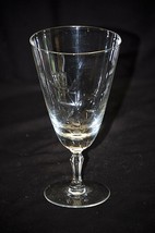 Vintage Style Elegant Clear Glass Water Goblet Stemware Etched Rose Desi... - $8.90