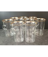 CRATE &amp; BARREL IRISH COFFEE GLASSES / TEA CUPS CLEAR GOLD TRIM MADE IN T... - £52.15 GBP