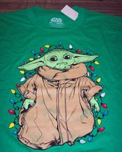 Star Wars Baby Yoda With Christmas Lights T-Shirt 3XLT Big &amp; Tall New w/ Tag - £19.34 GBP