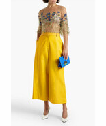 Women Yellow Real Soft Leather Pant Stylish Genuine Lambskin Formal Part... - $154.27 CAD+