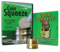 PRO Magic Coin Squeeze Deluxe EXAMINABLE Solid Brass PENETRATION - WATCH... - £19.65 GBP