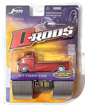 Jada D-Rods Red &#39;47 Ford COE with Sliding Bed Motion Diecast 1:64 Scale - $14.25
