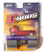 Jada D-Rods Red &#39;47 Ford COE with Sliding Bed Motion Diecast 1:64 Scale - £11.20 GBP