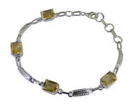 avvincente braccialetto giallo in argento sterling 925 citrino all&#39;ingrosso... - £25.83 GBP