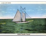 Generic Scenic Greetings Boat on Water Peaks Island Maine ME WB Postcard V3 - $3.91