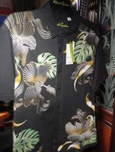 Robert Graham Shirt Mens M Medium Charcoal Black Botanical Odessy Floral Cotton image 3