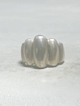 Fluted ring sterling silver chunky band women - £37.58 GBP