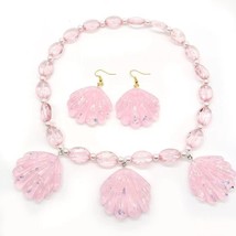 Pink cosplay Shell Necklace Bracelet Earrings Set for Movie Costume - £8.14 GBP