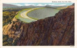 Medicine Bluff Fort Sill Oklahoma linen postcard - £5.13 GBP