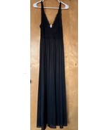 Vintage Shadowline Long Black Nightgown 120&quot; Sweep Size Small - $53.96