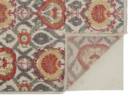 9' X 12' Orange And Gray Wool Floral Hand Knotted Stain Resistant Area Rug - €1.989,51 EUR