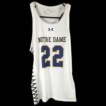 Womens Small Notre Dame Lacrosse Jersey Racer Under Armour White 22 Fight Irish - £20.06 GBP