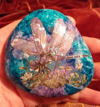 Dragonfly Splendor Mixed Media ROCK Garden Baskets Gifts Paperweight Off... - $190.17 MXN