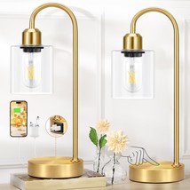 Industrial Gold Table Lamps Set - 3 Way Dimmable Touch Desk Lamps Set Of 2 With  - £73.69 GBP