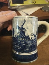 Delft Blauw hand painted mug, tankard made in Holland large size - £6.98 GBP