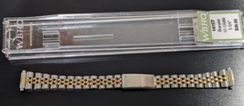 WBHQ NOS Ladies Watch Band Bracelet 5-3/4&quot; 12-15mm 2 Tone Stainless Stee... - $34.64