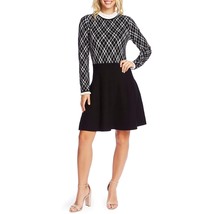 CeCe Ruffled-Collar Jacquard Fit and Flare Sweater Dress, Size X - £35.23 GBP