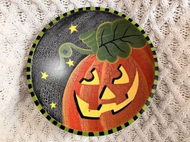 Fall Halloween Wooden Jack O Lantern Bowl - £16.03 GBP