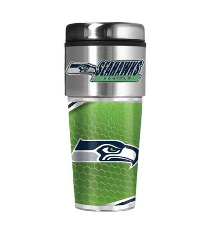 Seattle Seahawks Metallic Travel Tumbler Stainless Steel 16oz - $24.99
