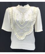 JACLYN SMITH  SIZE M Off-white WITH EMBELLISHMENTS SHORT SLEEVES - $16.81