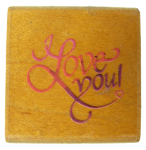 Love You Stampendous Rubber Stamp Small Valentine C005 Fancy Script 1995 - £1.95 GBP