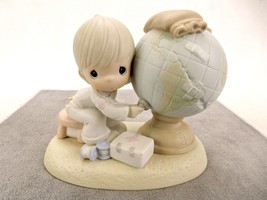 Precious Moments Porcelain Bisque Figurine #E1381R, &quot;Jesus Is The Answer&quot; PMJ-72 - £19.20 GBP