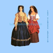 1990’s Renaissance Costume Pattern Blouse Skirt Vest Hat Veil Womens plus size 1 - £18.30 GBP