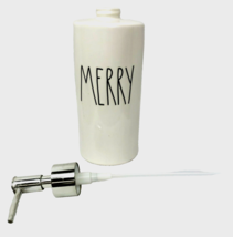 Rae Dunn MERRY Christmas Soap Lotion Pump Dispenser 2019 Bathroom White Magenta - £10.72 GBP