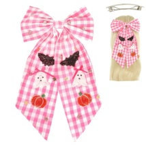   Halloween Gingham Theme Bow Ribbon Barrette Clip - €30,73 EUR