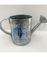 Vintage COCA COLA Galvanized Tin Metal Watering Can 5&quot; Tall Blue White F... - £14.01 GBP