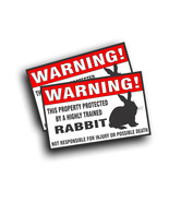 2X Warning Decal Sticker Trained Rabbit for Bunny Hare Cage Window Great... - £12.53 GBP