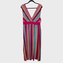 BOHO Rayon mosaic Stripe Lightweight Rayon Maxi Surplice Dress Plus Size 3X - £22.34 GBP