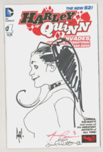 Harley Quinn #1 SIGNED Amanda Conner Palmiotti &amp; Original Adam Hughes Art Sketch - £183.12 GBP