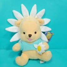 Disney Winnie the Pooh Bear Babies Plush Daisy Flower Easter Stuffed Animal 7&quot; - £14.11 GBP