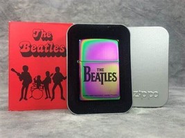 Rare Retired Beatles &quot;Logo Spectrum Finish&quot;  Zippo Lighter In Tin W/Sleeve - £60.48 GBP